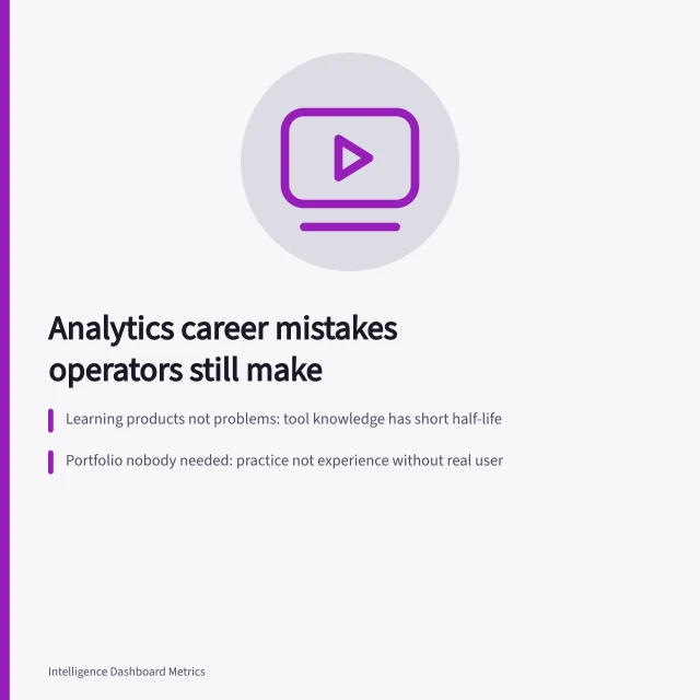 Analytics career mistakes: product focus, unused portfolios, credential stacking. Analytics careers mistakes that experienced operators still make
