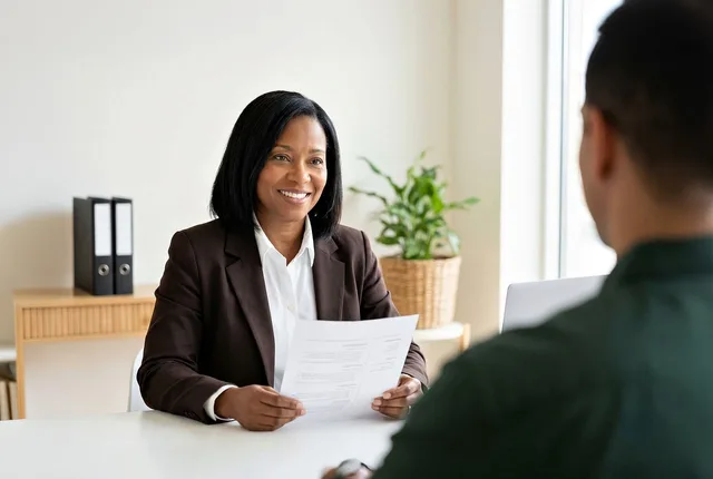 woman, professional, interview, affairs, office, smiling, candidate, document, meeting, desk, diverse, employee, track, hr, manager, business, recruitment, applicant, african american, happy, recruit, employer, ai generated. Analytics careers questions: a grounded overview, updated for 2027
