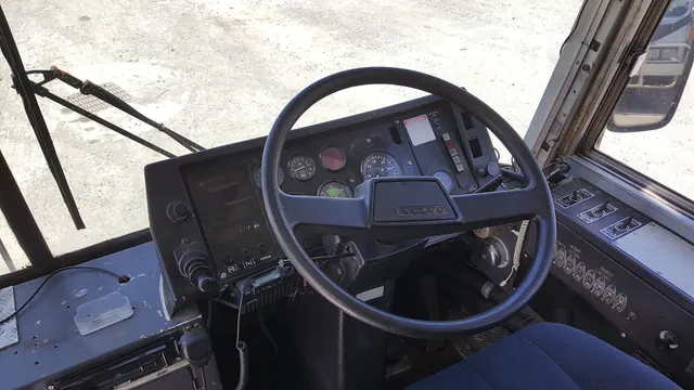 The dashboard of a Fuji Heavy Industries-bodied Volvo B10ML, registered as CVL3215 and operated by Chart-A-Bus. Dashboards: methods, tools and useful context