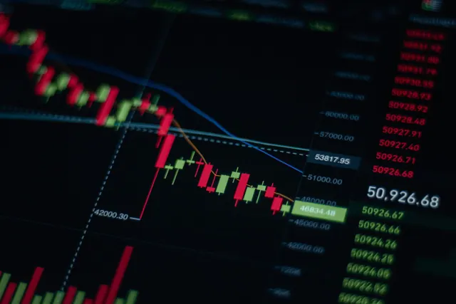 Close-up of stock market chart showing trends and data on a digital screen. Dashboards metrics that show whether progress is real