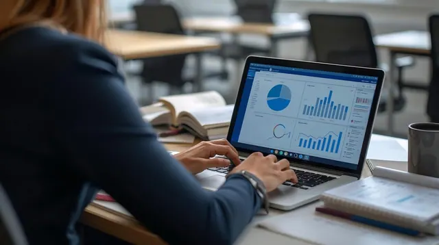 Woman working on laptop with charts and graphs Unlock your potential with our comprehensive Business Analyst Course at https://www.apexvirtualeducation.com/courses/business-analyst. Reporting guide: practical steps for better results